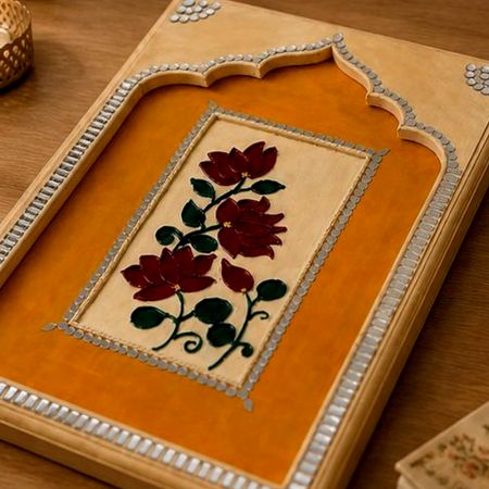 Handcrafted Floral Jharokha MDF Wall Art Panel